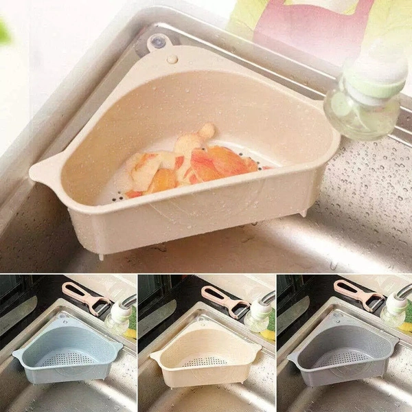 Kitchen Sink Storage Rack Drain Corner Sponge Drain Rack Strainer Holder Kitchen Organizer Container