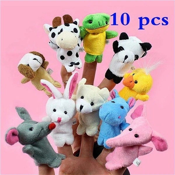 10Pcs/Pack Baby Kids Finger Animal Family Educational Story Toys Puppets Cloth Plush Toys