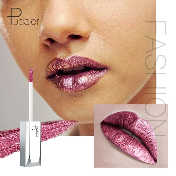 Pudaier 18 Colors Pearl Moisturizing Lip Glaze Metallic Liquid Lipstick Long-lasting Velvet Matte Waterproof Lip gloss Lip Plumper