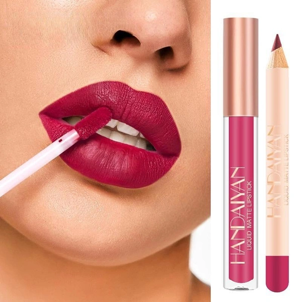 Lip gloss lip liner pen combination. Matte Lipstick Velvet lip liner pen.Non-stick cup lip gloss