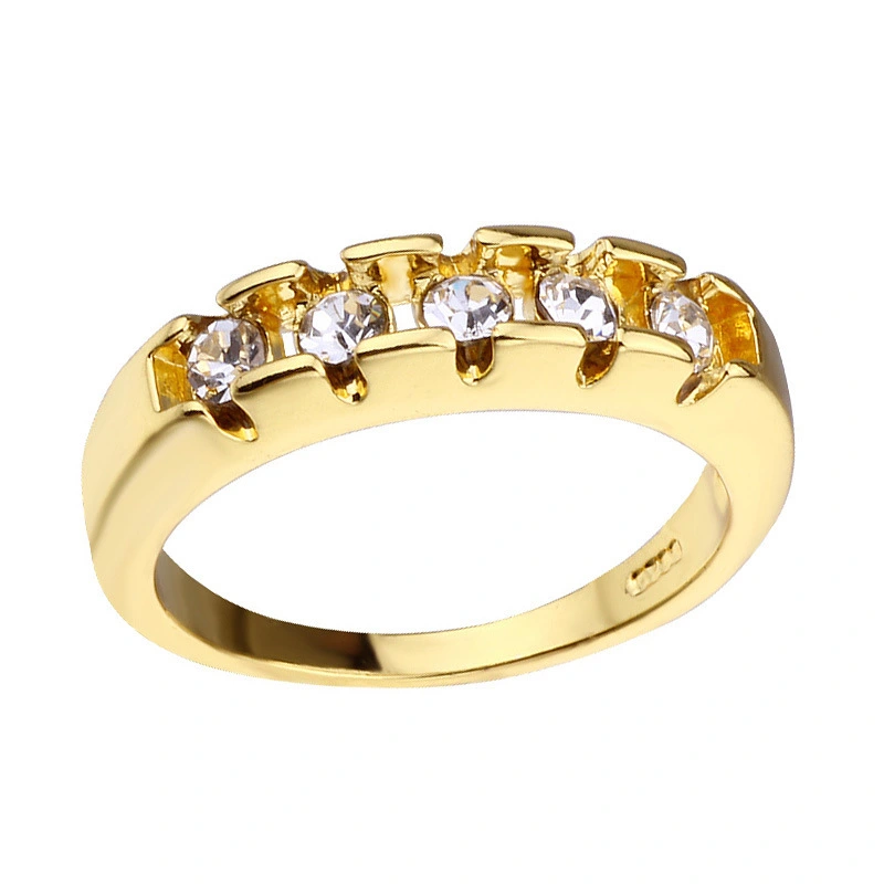 European and American fashion imitation gold and diamond men's and women's couple rings