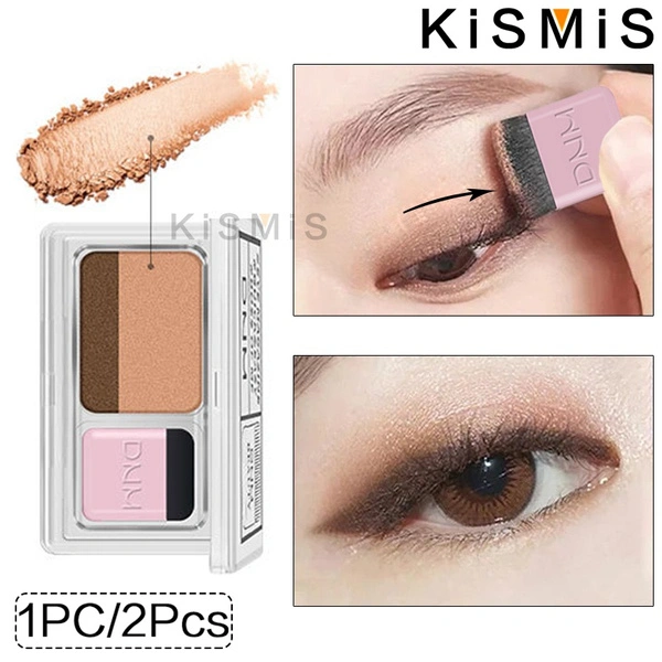 KISMIS 1Pc/2Pcs Professional Portable Women 3 Seconds Eyeshadow Quick Makeup Double Color Gradation Eye Shadow Easy To Use Long Lasting Waterproof Eyeshadow Palette Shine Cosmetic Tools