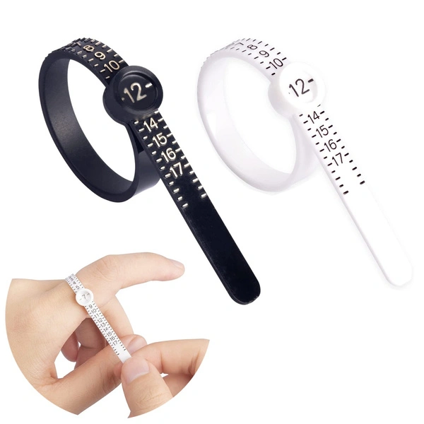 Ring Sizer Measuring Tool with Magnifier Reusable Finger Sizer Tape Gauge Jewelry Sizing Tool 1-17 Rings Size