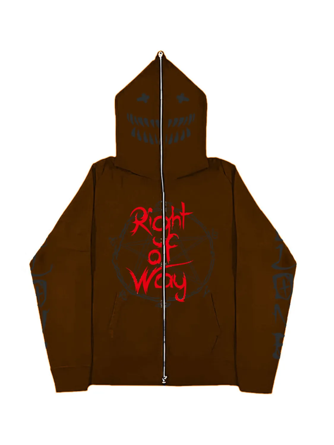 Women's Gothic Hooded Sweatshirt Jacket Pattern Full Zip Up Fall Coat