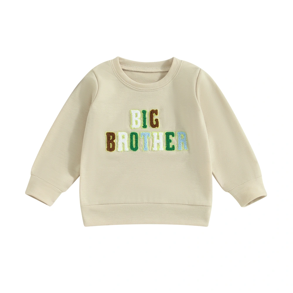 Toddler Boys Sweatshirts Long Sleeve Letter Embroidery Pullovers