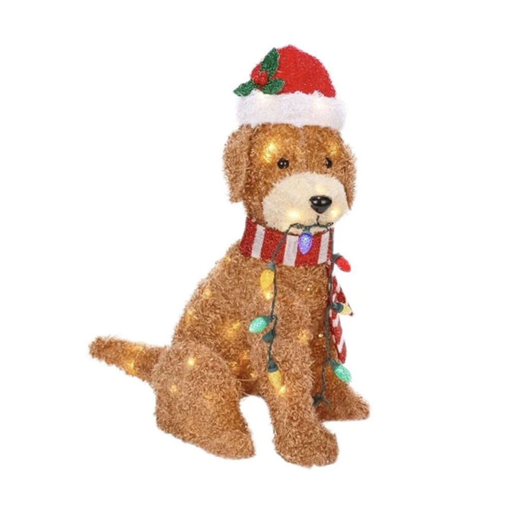 Lighted Christmas Puppy 3D Cute Dog Outdoor Yard Decoration with Light