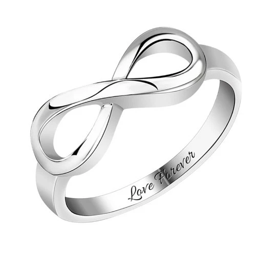 S925 Infinite Symbol Jewelry Personalized Name Carving Ring Ornament