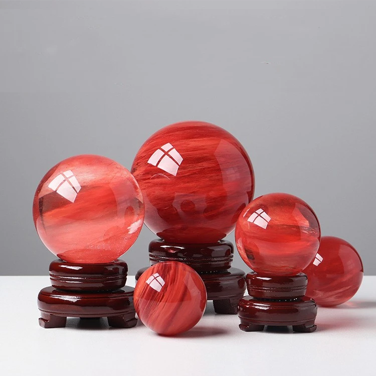 Display Melted Red Crystal Ball Ornaments