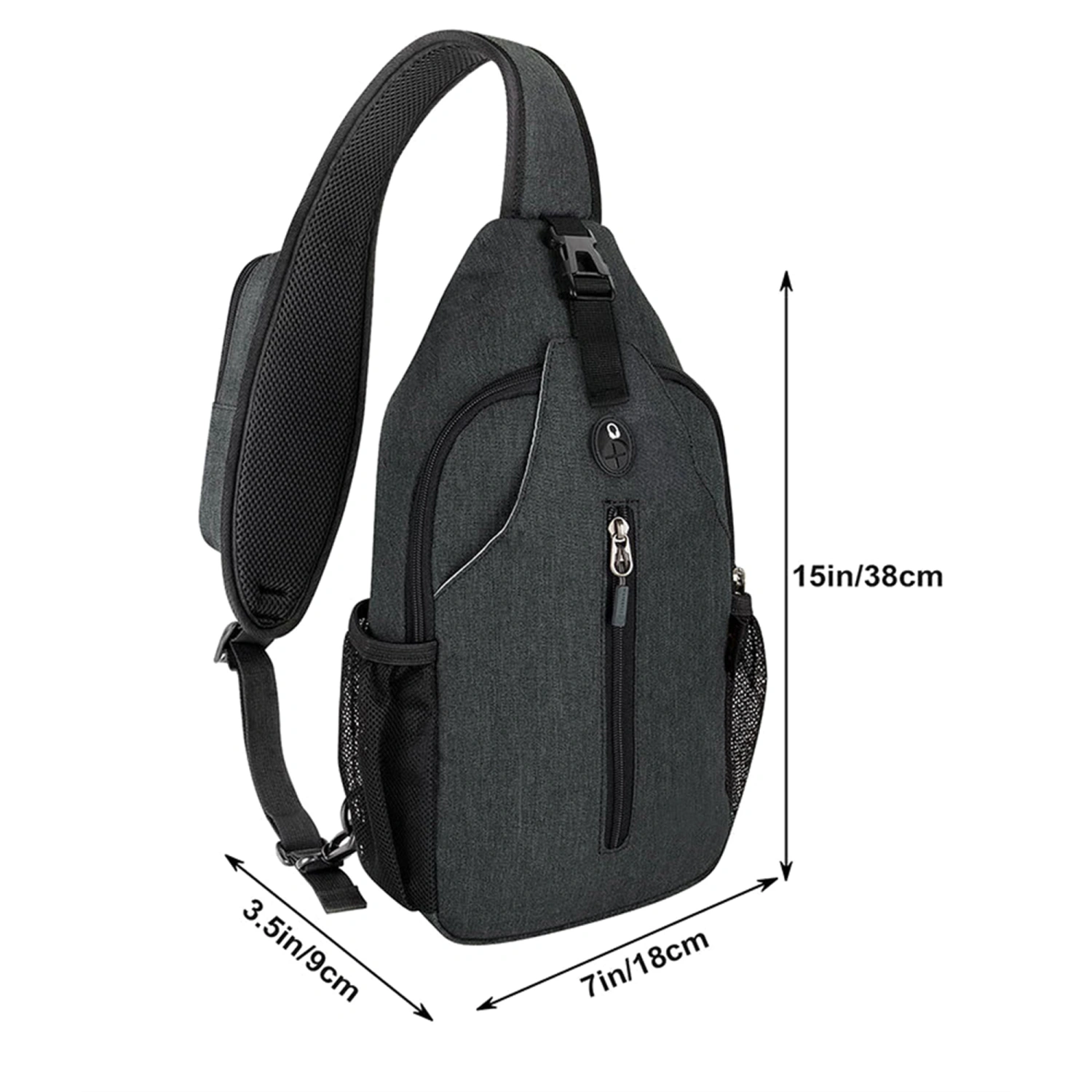 Women Men Crossbody Sling Bag Waterproof Chest Shoulder Bag Fanny Pack