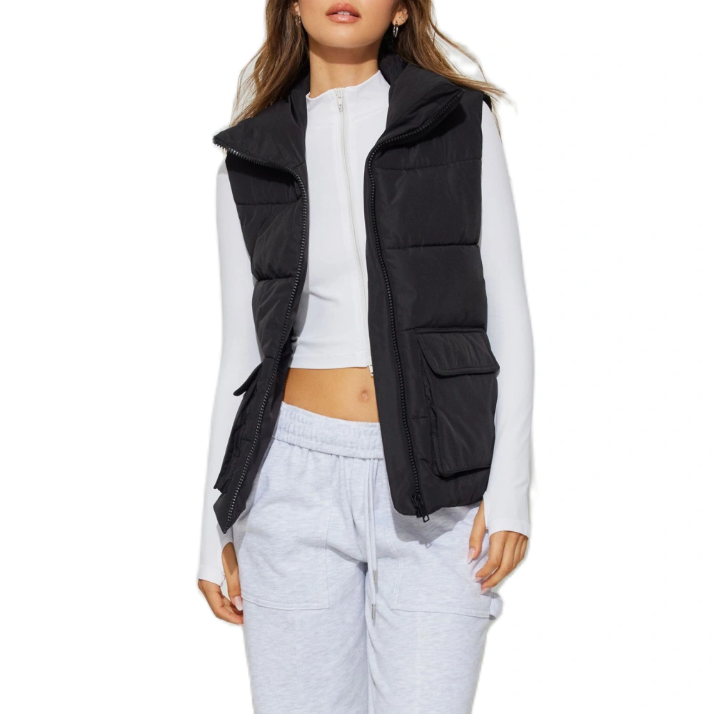 Women’s Quilted Puffer Vest Sleeveless Stand Collar Zip Up Padded Coat