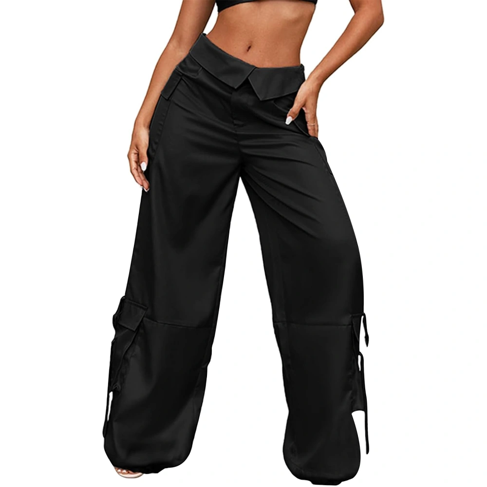 Women Cargo Pants, Low Waist Solid Loose Trousers with Pockets