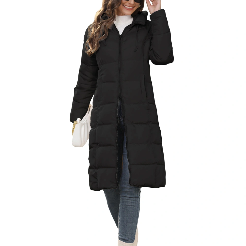 Women's Long Puffer Jacket Winter Warm Quilted Coat with Hood