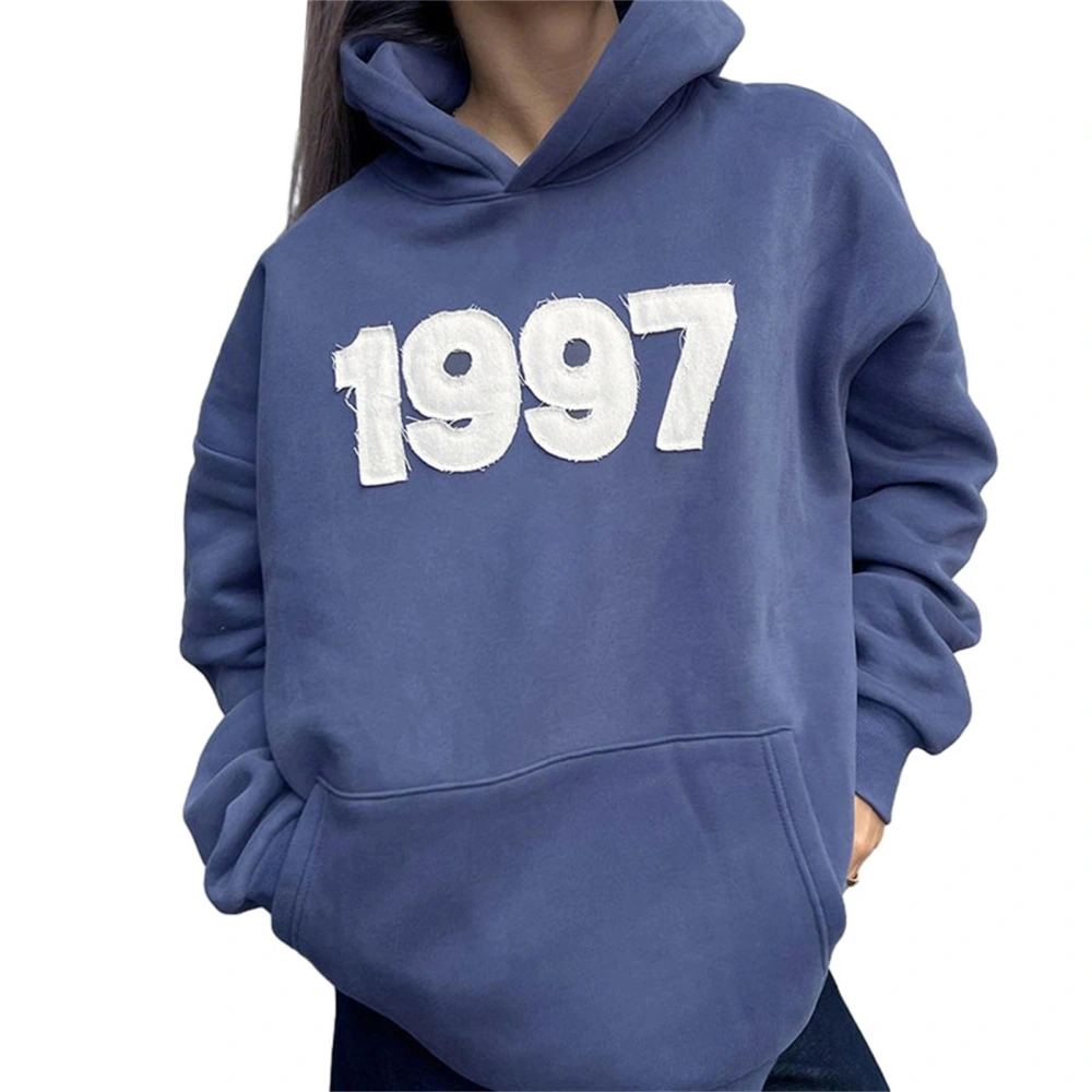 Women’s Oversized Hoodies Letter Patchwork Long Sleeve Pullover