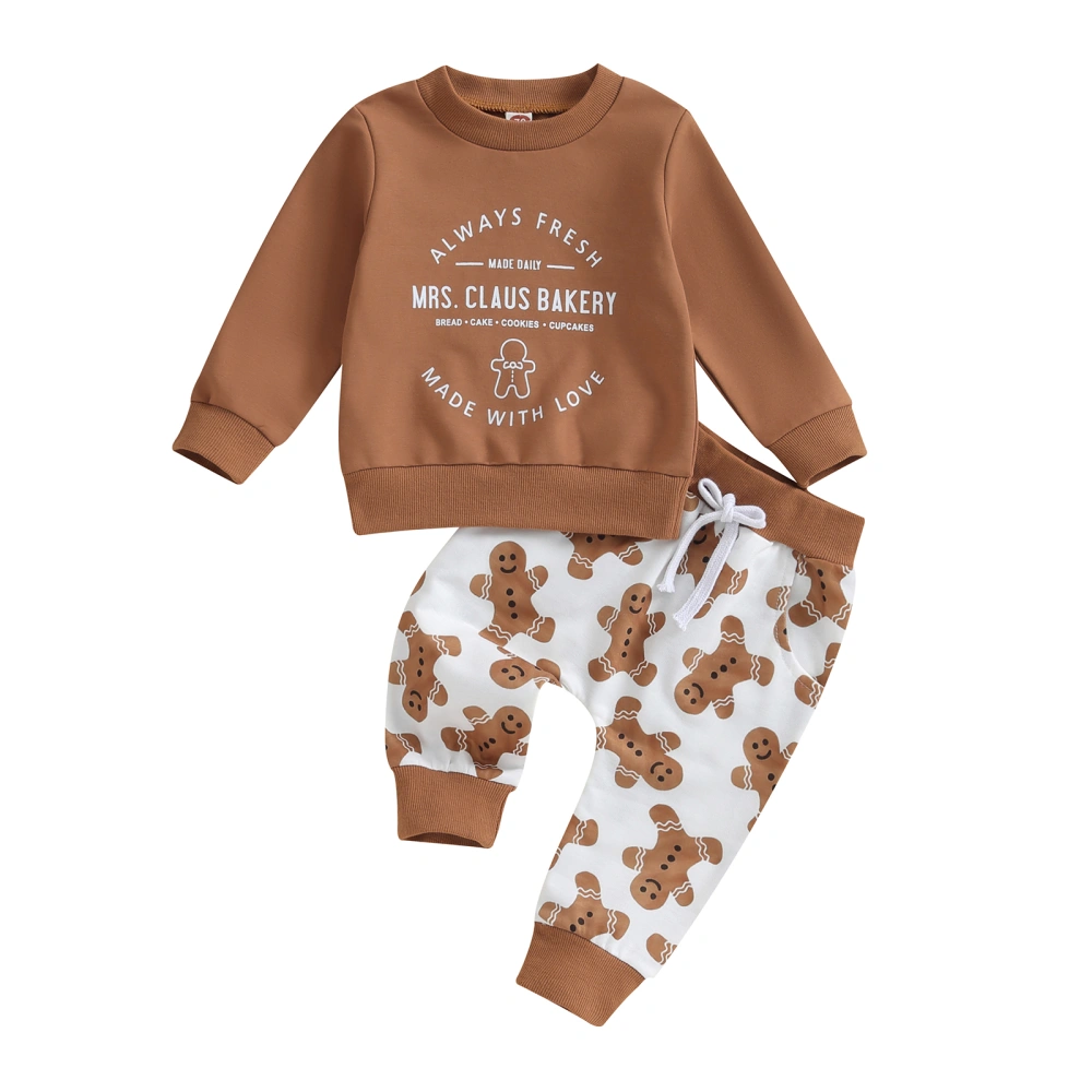 Baby Christmas Clothes Letter Print Long Sleeve Sweatshirt Pants