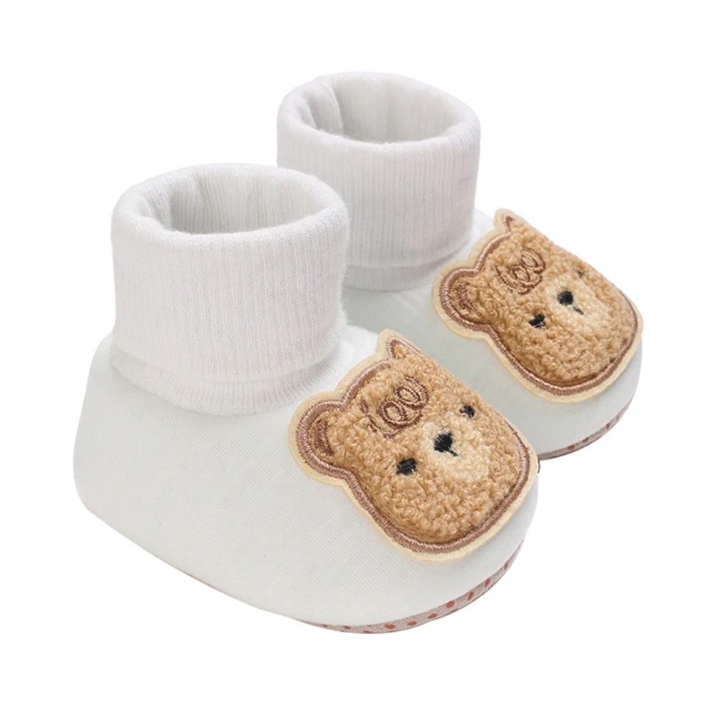 Baby Slippers Soft Anti-Slip Booties Bear Embroidery Infant Sock Shoes