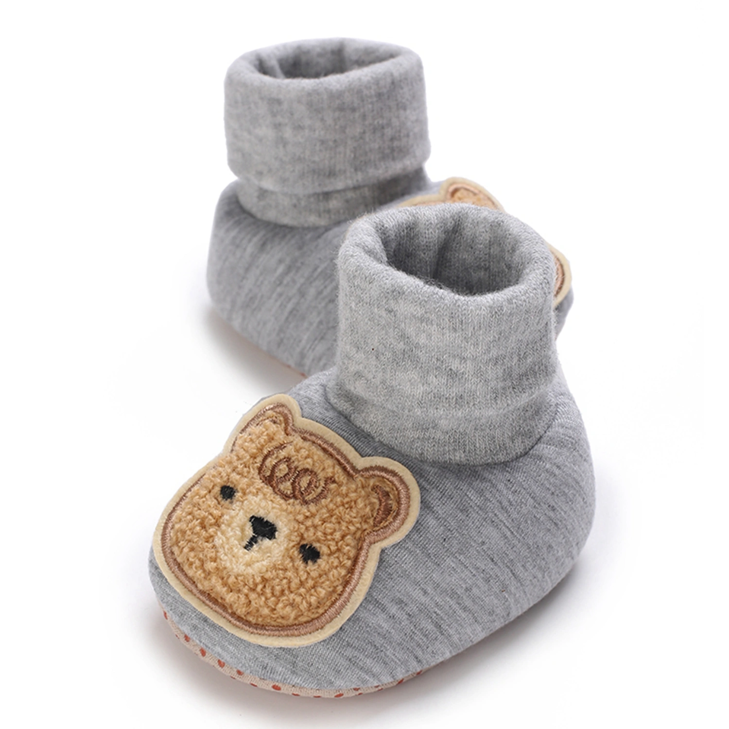 Baby Slippers Soft Anti-Slip Booties Bear Embroidery Infant Sock Shoes