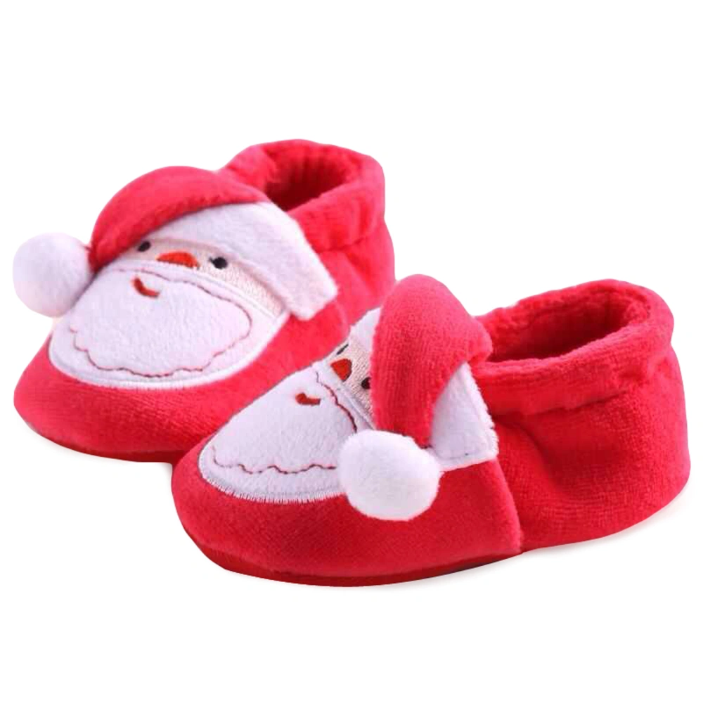 Newborn Girl Warm Shoes Santa Claus Winter Snow Boots Walking Shoes 