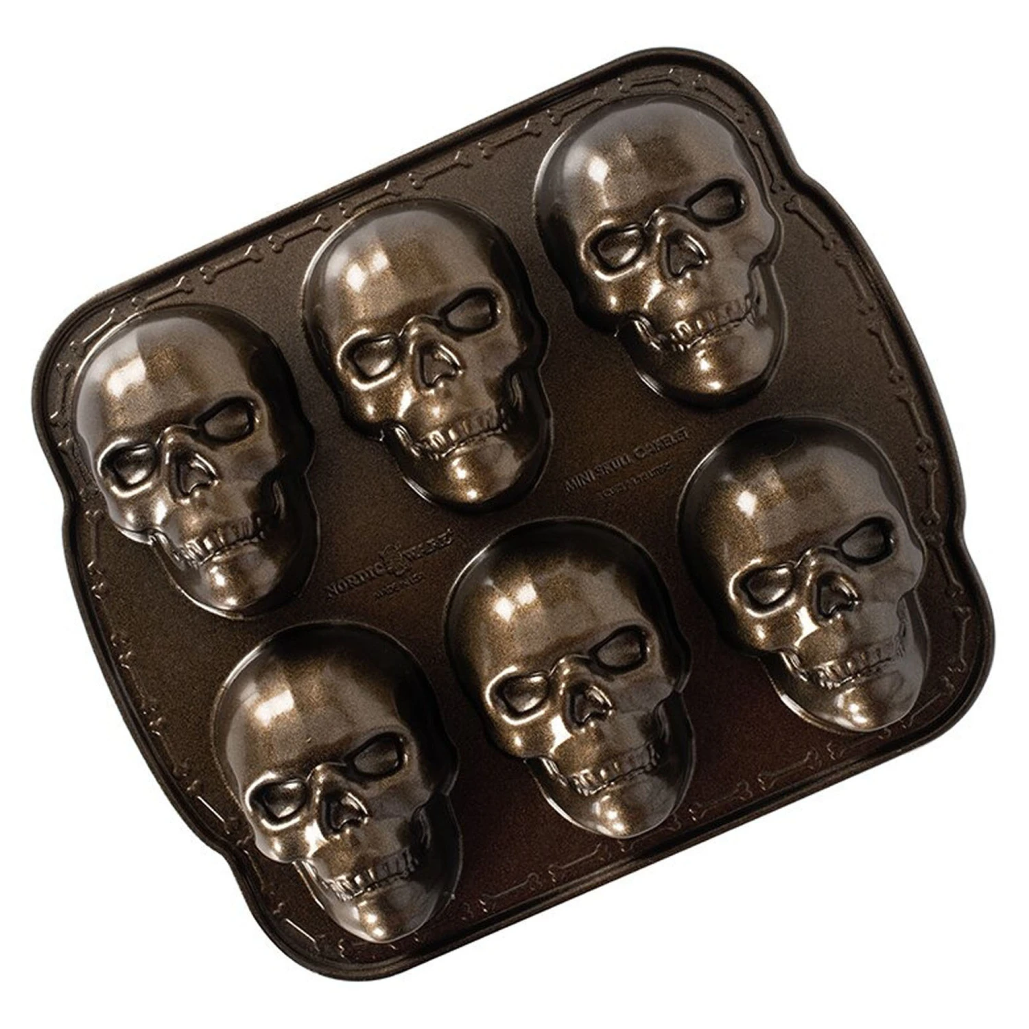 Halloween Skull Cake Pan 6 Cavities 3D Skull Mold Cakelet Pan