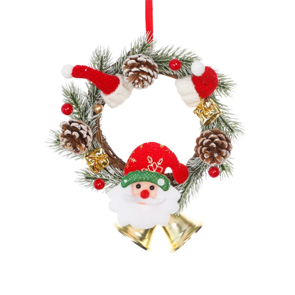 Christmas Wreath with Bell Holiday Garland Hanging Party Favor