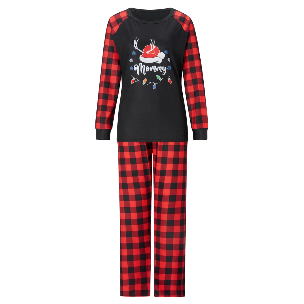 Parent-Child Christmas Romper/Long Sleeve Letter Print Tops and Pants 