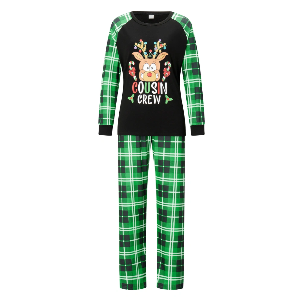 Family Matching Christmas Pajamas, Deer Head&Letter Print Sleepwear