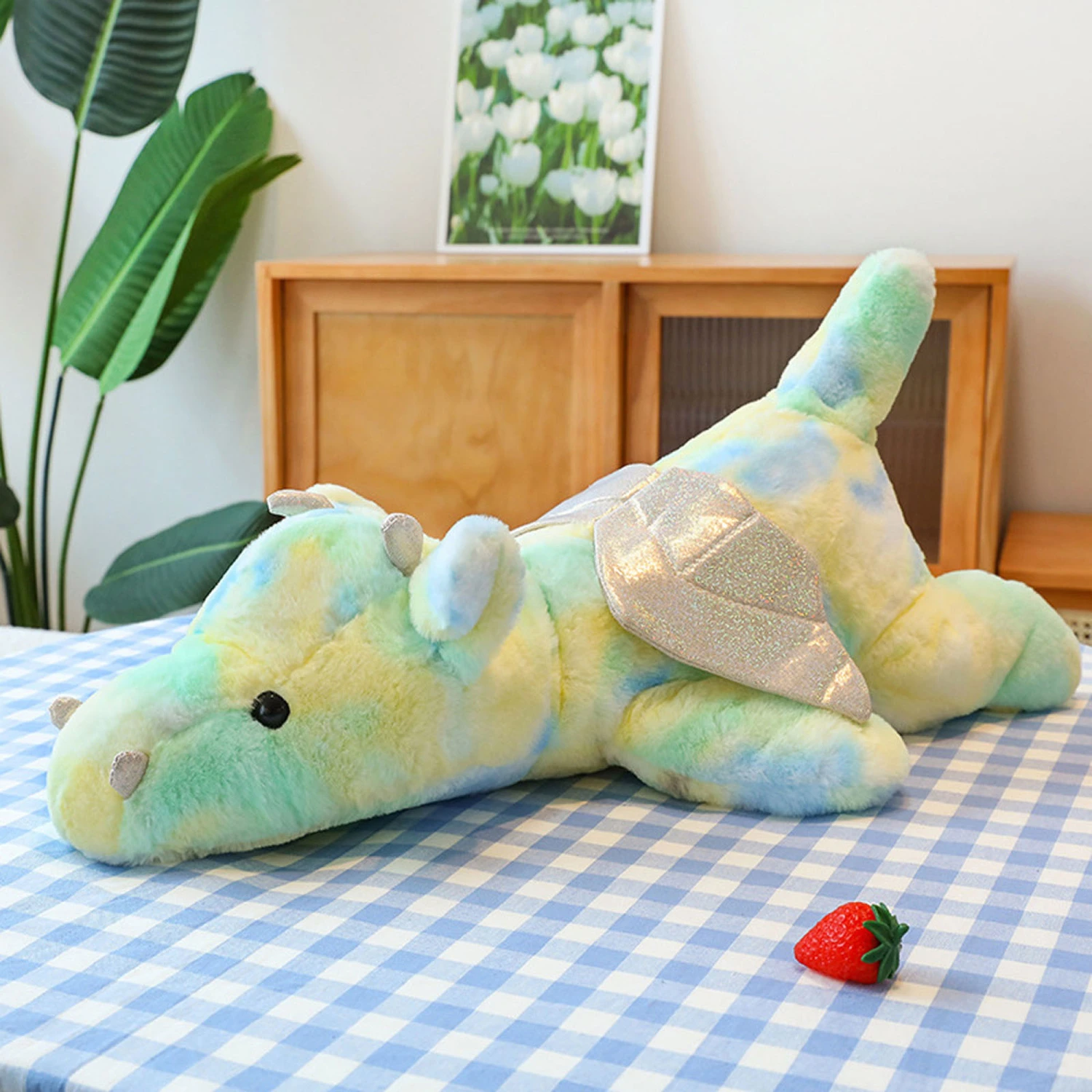 Colorful Flying Dragon Plush Toy Throw Pillow Stuffed Dinosaur Dolls