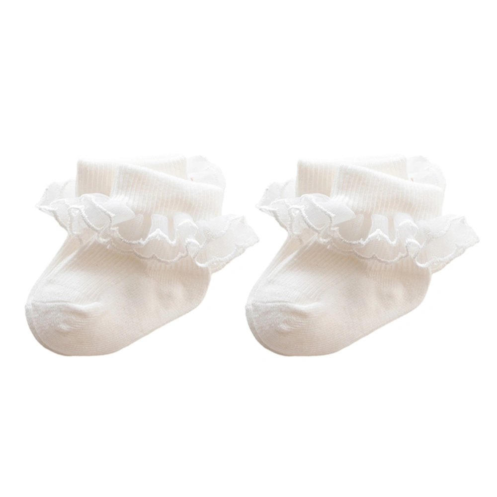 Baby Socks for Girls Lace Ruffles Toddler Sweet Anti-Skid Socks