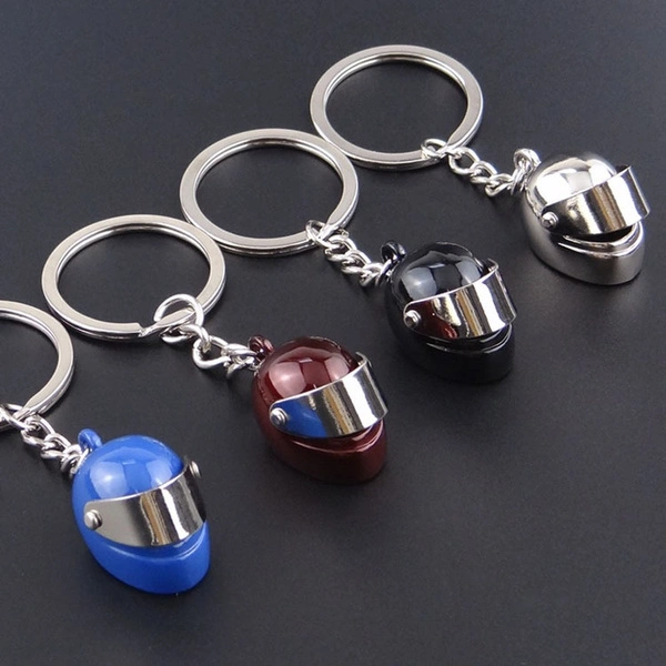 1pc Motorcycle Helmet Keychain Auto Motor Ring Trinket Men Key Chain Holder Gift Jewelry