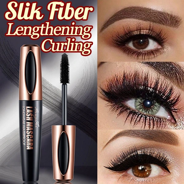 1 Piece Waterproof Silk Fiber Eyelash Black Mascara Lengthening Lash Thick Mascara Long Eyelashes Extension Make Up Mascara