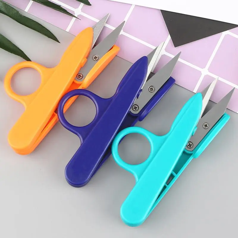 Thread Cutting U-shaped Plastic Handle Embroidery Scissors Sewing Accessories