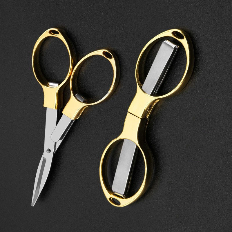 Stainless Steel Glasses Shape Scissors Fishing Line Scissors Travel Foldable Scissors