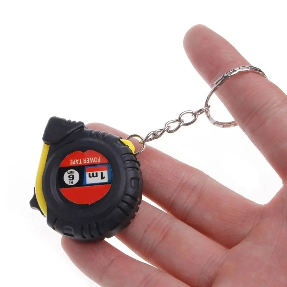 APOUS Retractable Ruler Tape Measure Key Chain Mini Pocket Size Metric 1m Random Color