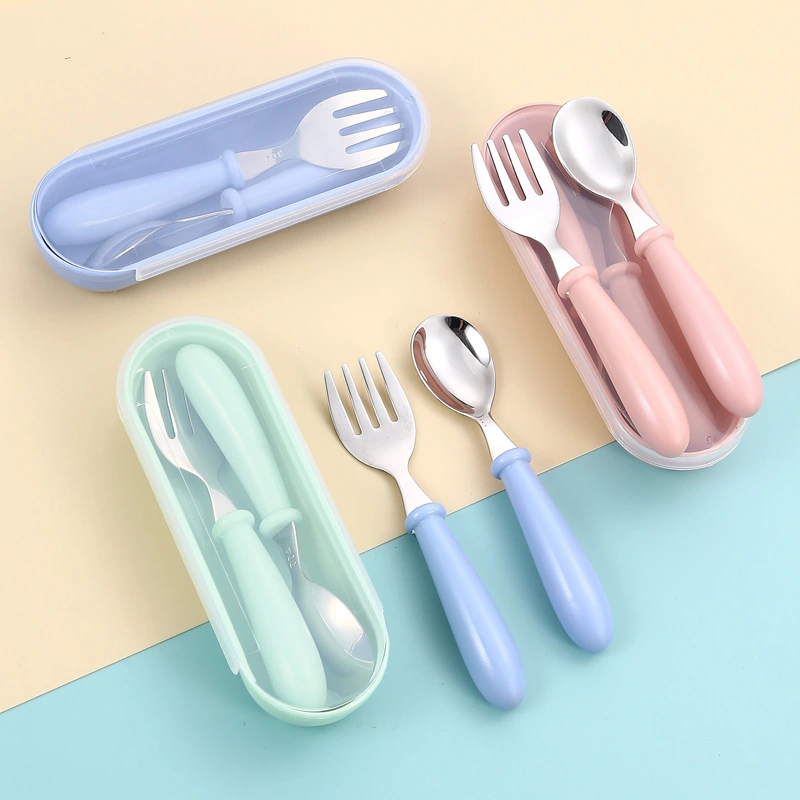 Baby Tableware Set Children Utensil Toddler Dinnerware Cutlery Infant Food Feeding Kids Spoon Fork