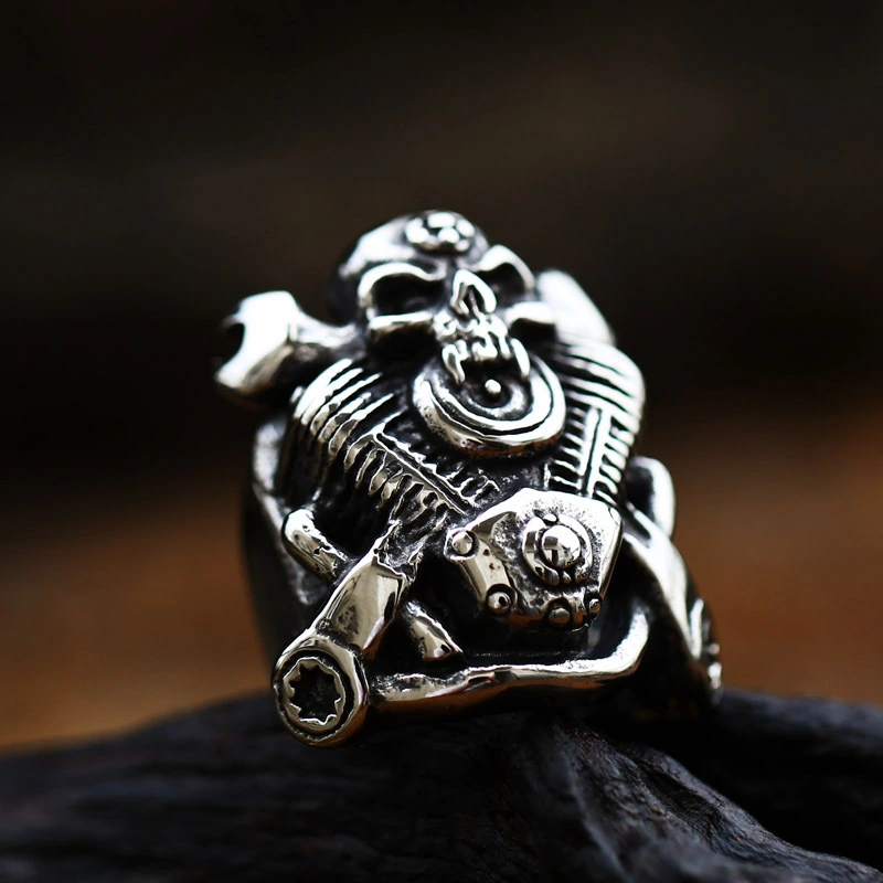 316L Stainless Steel Ring High Quality Punk Skull Biker for Men Fashion Jewelry Gift