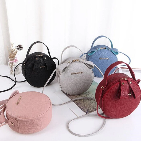 Women's Simple Mini Handbag Round Bag Shoulder Crossbody Purse