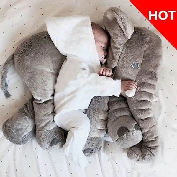 20230 NEW Fashion Children Elephant Pillow Plush Elephant Toy Kids Sleeping Cushion Elephant Doll (The doll no cotton plush inside,just empty doll)