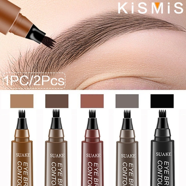 KISMIS 1Pc/2Pcs Women's Eyebrow Pencil Waterproof and Sweatproof Natural Long-lasting Eyeliner Eyebrow Brown Red Makeup Tool Cosmetic 5 Colors Optional