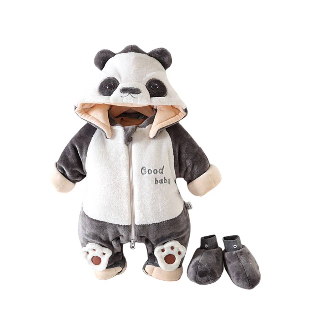 Baby Animal Costume Winter Warm Hooded Romper Cute Tiger Panda Costume