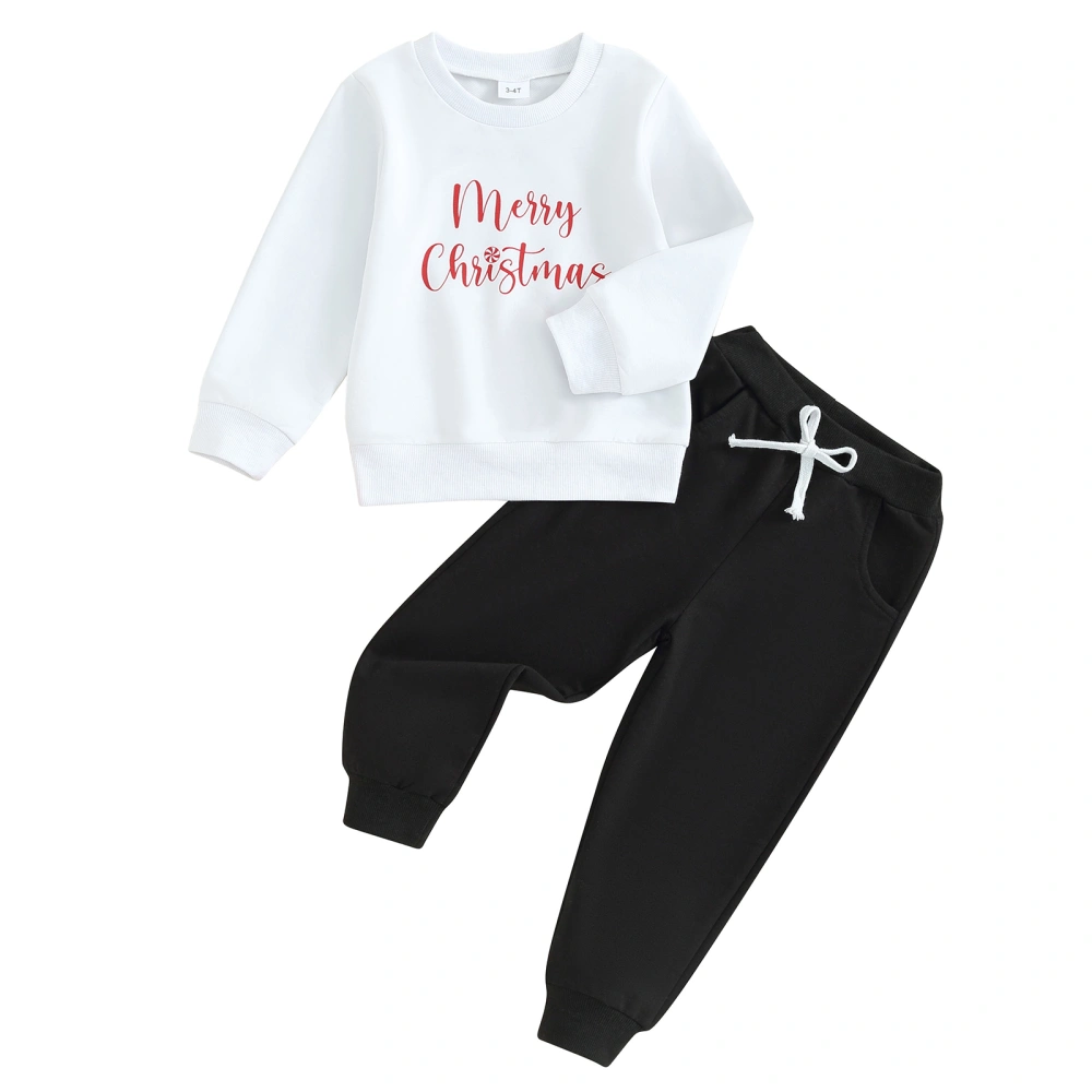 Baby 2 Piece Cute Outfit Letter Print Sweatshirt and Elastic Pants