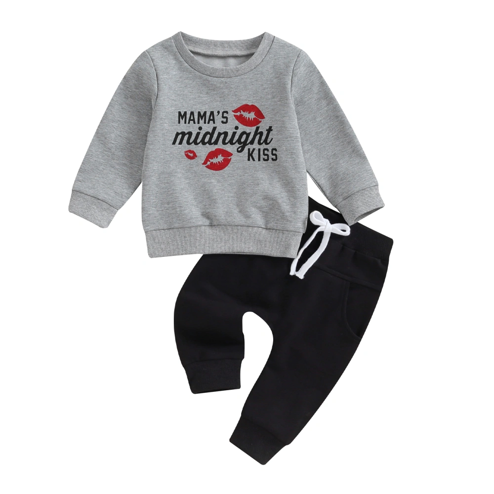 New Year Baby Boy Outfit, Long Sleeve Letters Sweatshirt Sweatpants