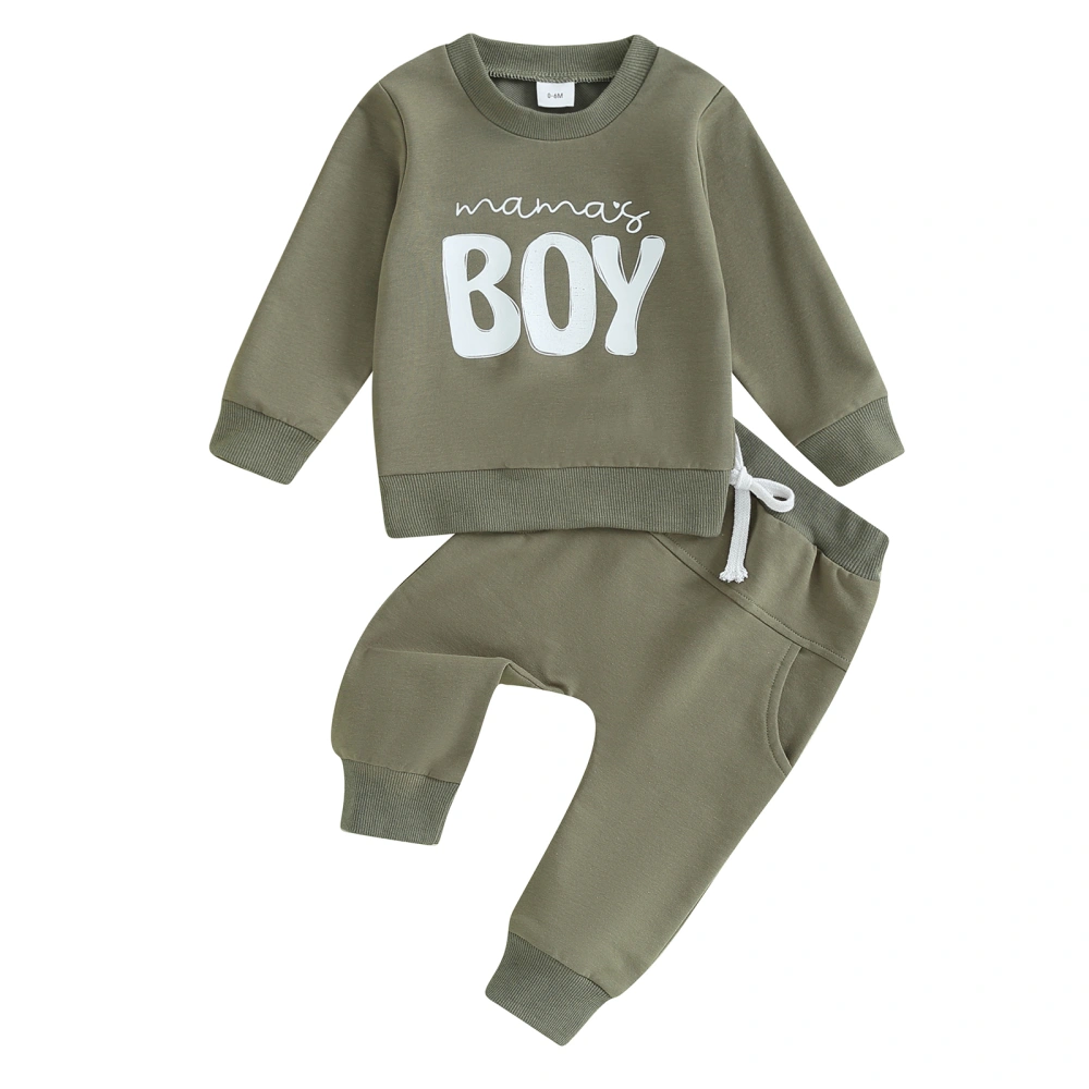 Baby Boy 2 Piece Outfits Letter Print Sweatshirt and Elastic Pants