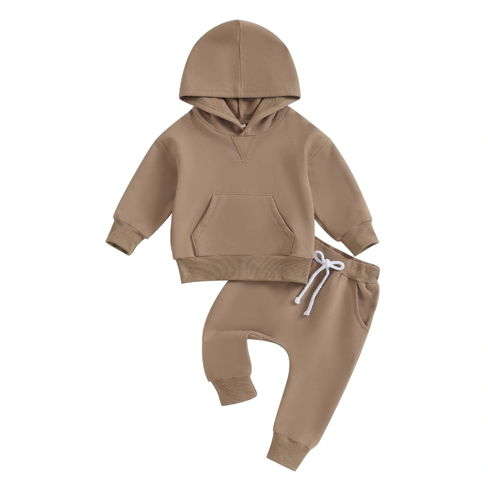 Newborn Pants Set Toddler Solid Color Loose Fit Hoodies and Pants