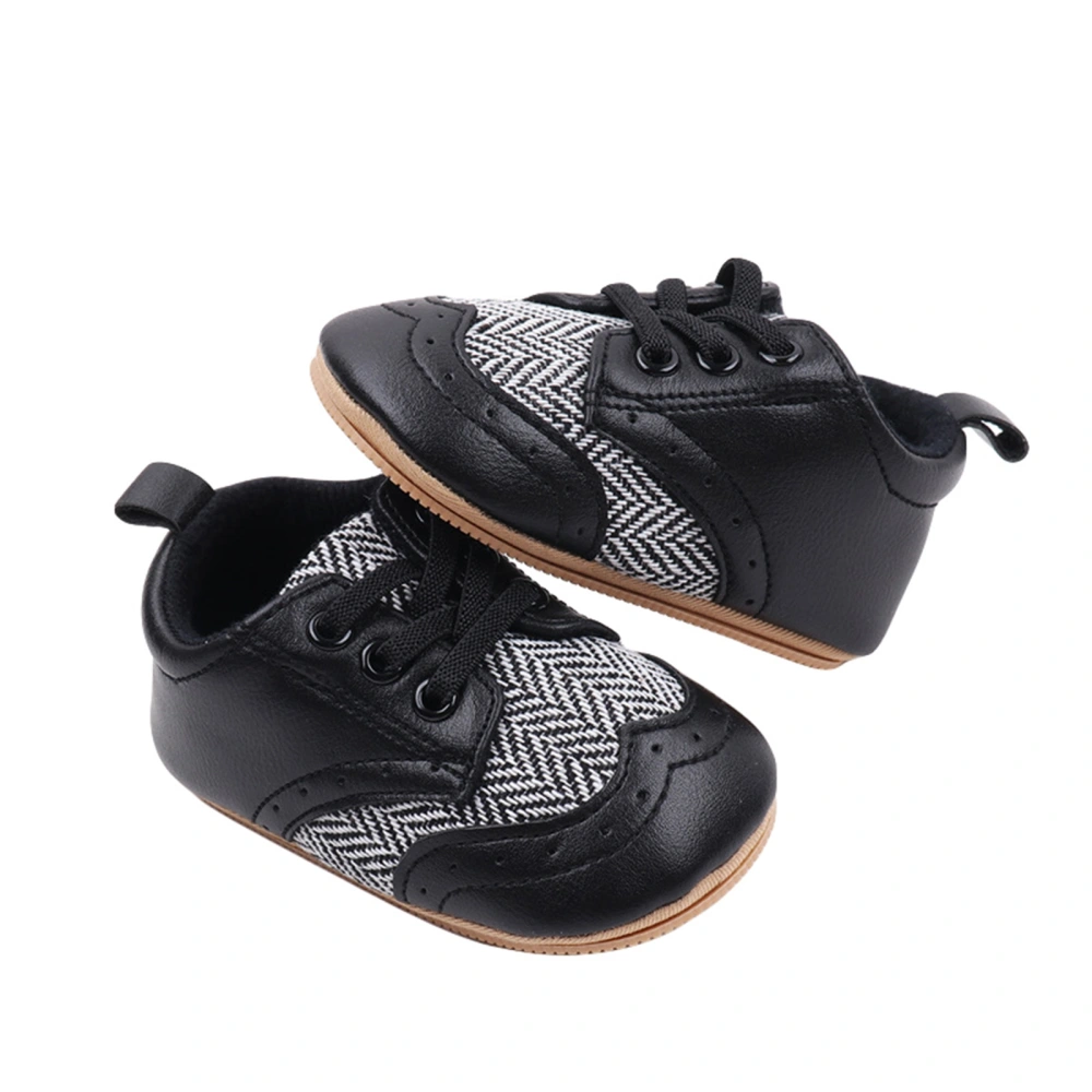 Toddler Boy PU Walking Shoes Patchwork Baby Flats Infant Crib Shoes