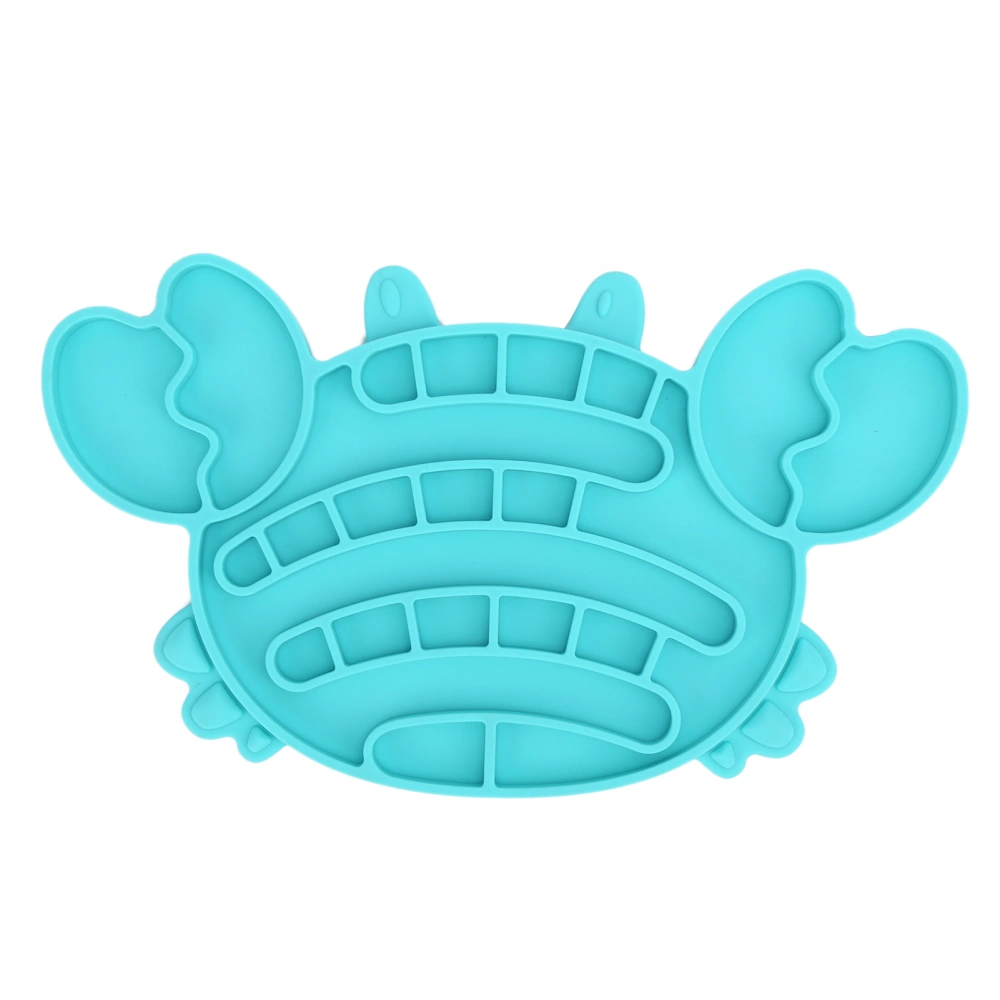 Pet Feeder Mat Silicone Crab Shape Interactive AntiSwallowing Slower Feeding Pad(Blue )