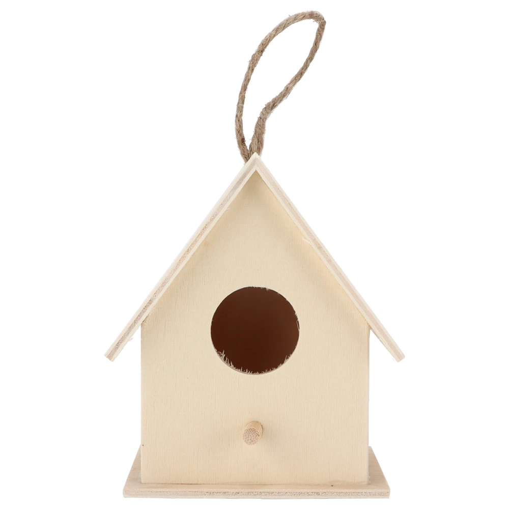 Innovative Wooden Birdhouse Natural Safe Durable Small DIY Wooden Small BirdhouseLarge with Hemp Rope No. 6