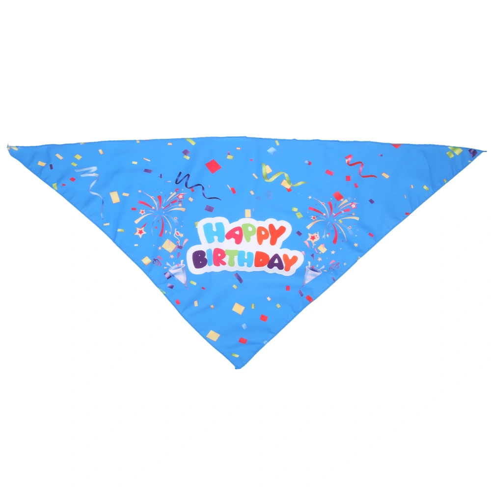 Pet Triangle Bandana Cotton Birthday Saliva Bandana Breathable Pet Accessories for Doggie Birthday PartyRibbon Blue Free Size