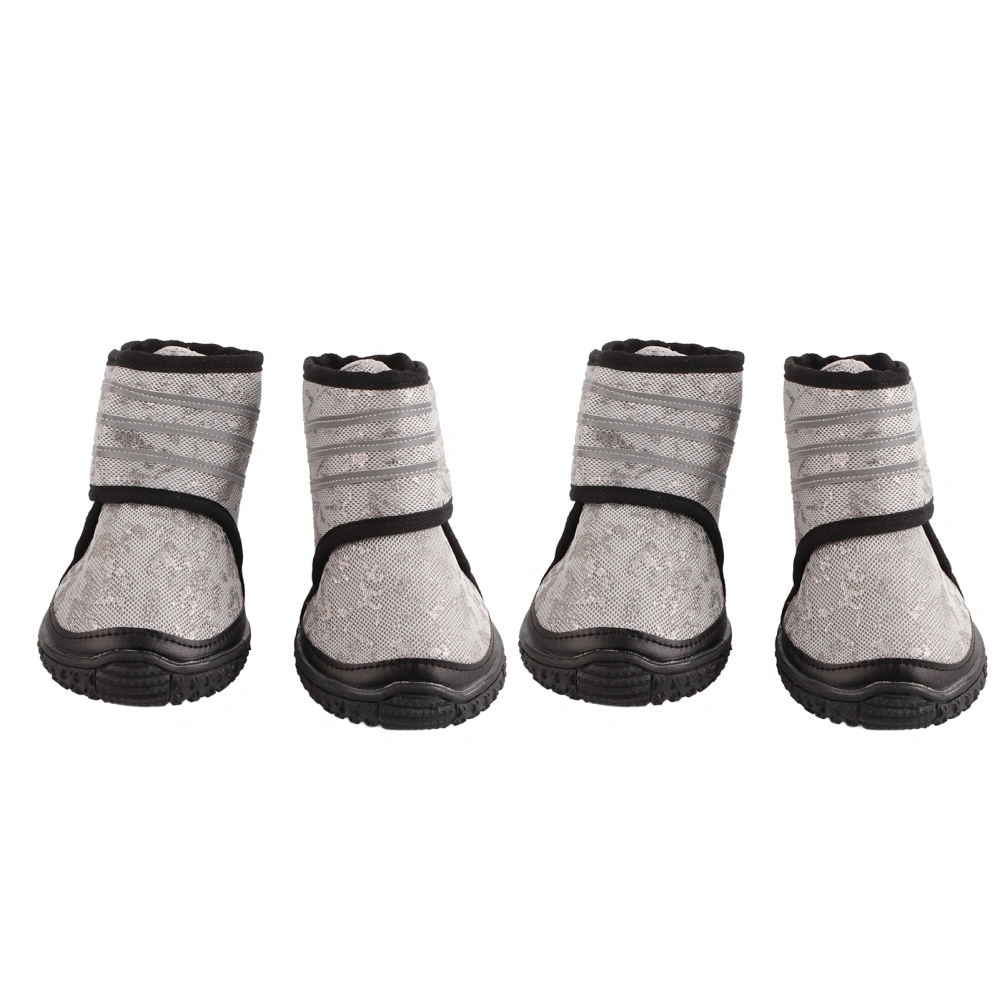 Pet Shoes Adjustable AntiSlip Outdoor Dog Boots for Small Medium and Large Dogs(Gray 9cm 3.5in)