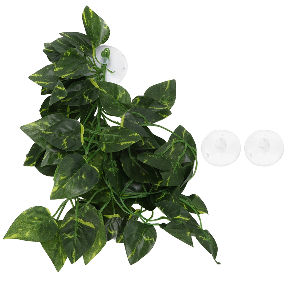 Reptile Simulation Plant Decorative Landscaping False Vine for Reptile Rainforest BoxNFF‑81 Conch Leaf