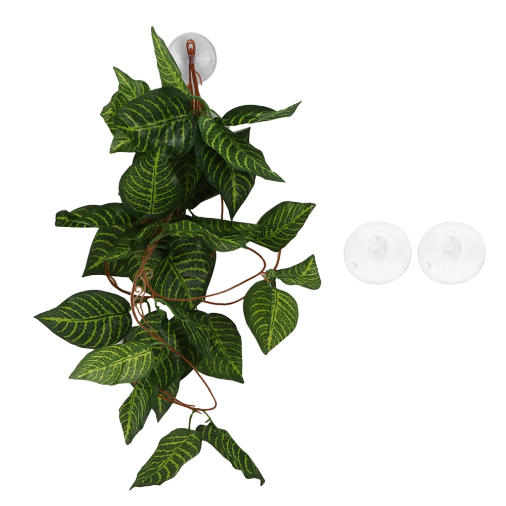 Reptile Simulation Plant Decorative Landscaping False Vine for Reptile Rainforest BoxNFF‑84 Green Star Leaf