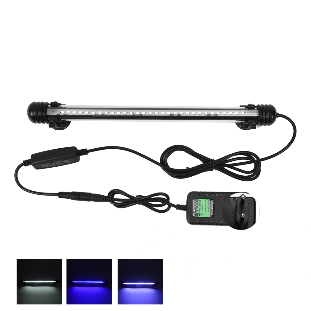 Aquarium Submersible LED Light Fish Tank 3 Light Modes Waterproof Light 100‑240VATL-30A EU Plug